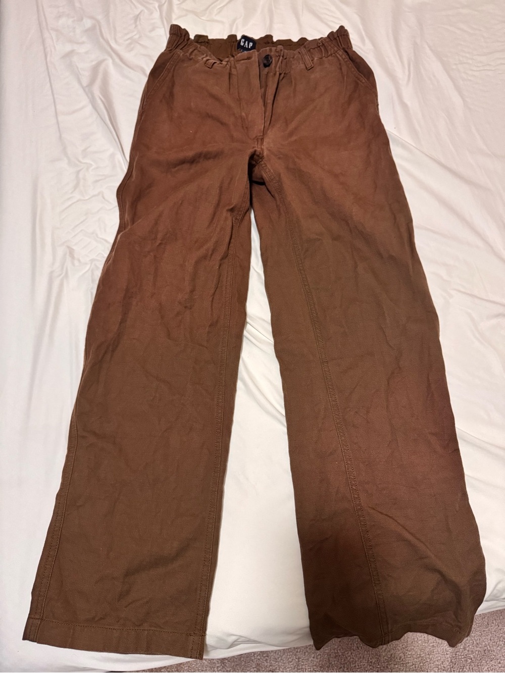 GAP women’s Brown Elastic-Waist Pants - XS